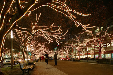 Berlin  Deutschland  Unter den Linden weihnachtlich geschmueckt