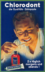 Werbung fuer Chlorodont Zahncreme  um 1932