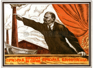 Lenin  russisches Plakat aus der Revolutionszeit  um 1920