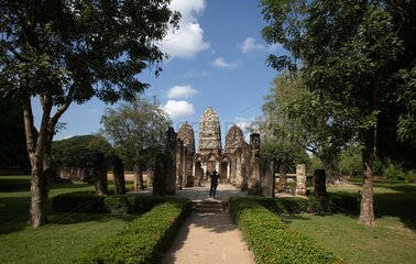 Sukhothai  Thailand  Prang des Wat Sri Sawai im Geschichtspark Sukhothai