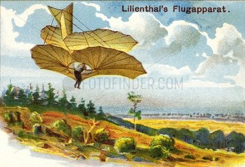 Otto Lilienthal bei Flugversuch 1895