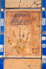 Cannes  Handabdruck des Regisseurs und Schauspielers Roman Polanski auf der Croisette