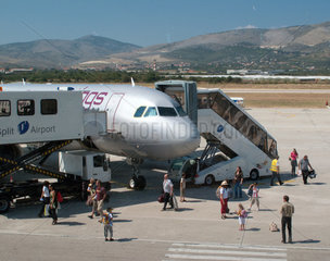 Split  Kroatien  Flugzeug der germanwings am Airport Split
