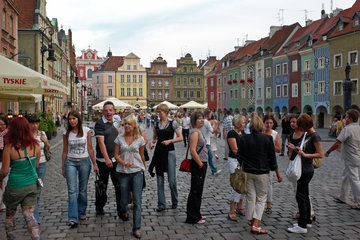 Posen  Polen  Abendstimmung auf dem Alten Markt (Stary Rynek)