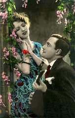 Liebespaar beim Rendezvous  um 1935