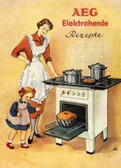 Hausfrau beim Kochen und Backen