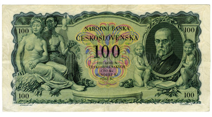 100 Kronen  tschechoslowakische Banknote 1931