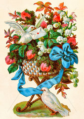 Blumenkorb  Poesiebild  1893