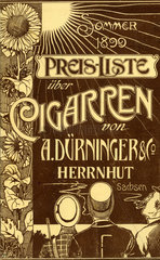 Preisliste fuer Duerninger-Zigarren  1899