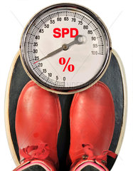 Symbolfoto SPD Krise  niedrige Umfrageergebnisse  Wahlergebnisse