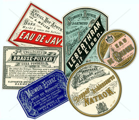 historische Etiketten aus Apotheken  1895