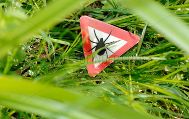 Symbol Zeckengefahr im Gras