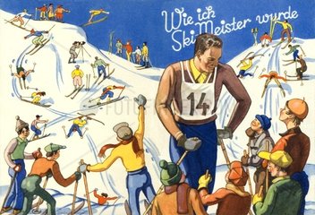 Skifahren um 1936