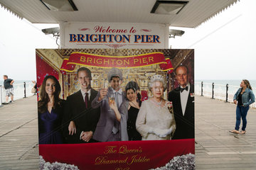 Brighton  Grossbritannien  Fotowand mit der Royal Family