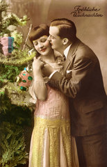 Weihnachten  Liebespaar  Kuss  1926