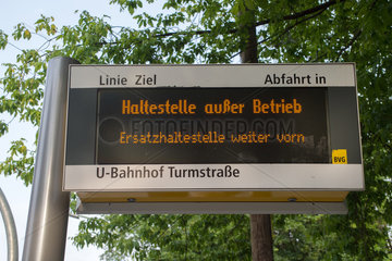 Berlin  Deutschland  BVG-Haltestelle ausser Betrieb