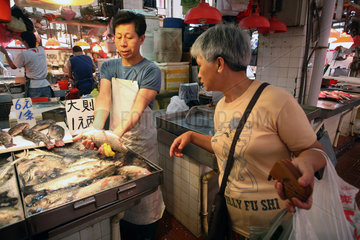 Macau  China  Fischverkauf