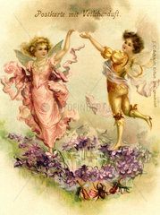 Postkarte mit Veilchenduft  1901