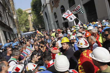 Gewerkschaftdemo in Rom