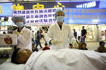 Hongkong  China  Demonstration gegen Hinrichtungen und illegalen Organhandel in China