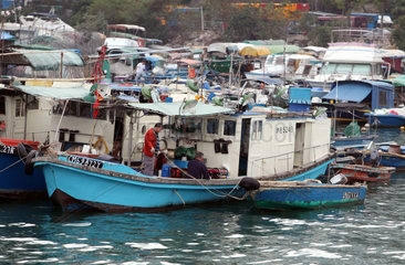 Hong Kong  China  Boote im Hafen