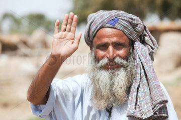 Lujja Khan Jakrani  Pakistan  Portrait eines Dorfbewohners