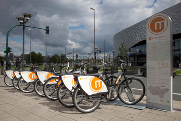 Essen  Deutschland  metroradruhr  Fahrradverleihstation am Berliner Platz