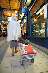 Budapest  Ungarn  Seniorin beim Einkauf in der Markthalle Nagy Vasarcsarnok
