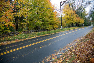 Connecticut  Landstrasse im Herbst