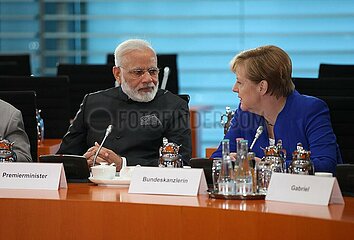 Narendra Modi und Angela Merkel am 30.05.2017