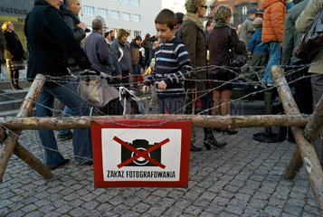 Kattowitz  Polen  Schild weist darauf hin  dass Fotografieren verboten ist