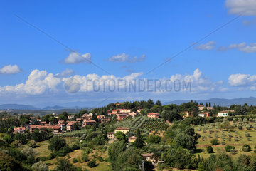 Siena  Italien  Blick ueber die Landschaft der Toskana