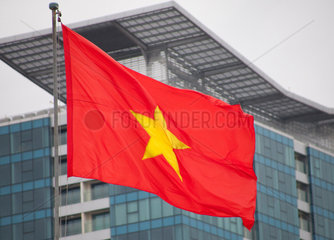 Ho-Chi-Minh-Stadt  Vietnam  Nationalflagge