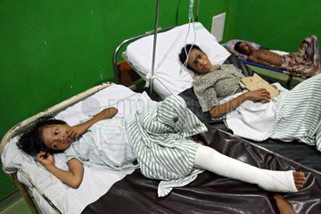 Pariaman  Indonesien  Verletzte des Erdbebens im General Hospital