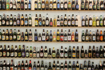 Berlin  Deutschland  viele Bierflaschen unterschiedlicher Biermarken