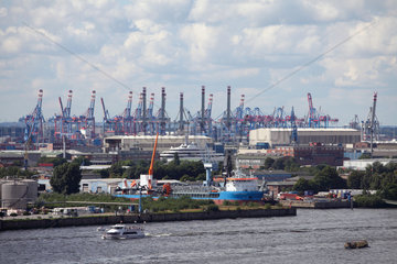 Hamburg  Deutschland  Skyline vom Hamburger Hafen