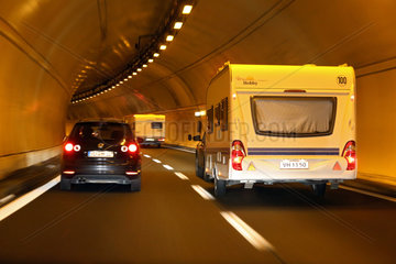 Brennero  Italien  PKW im Brennertunnel der Autobahn A22