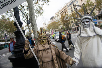 Barcelona  Spanien  Generalstreik in Spanien gegen die Sparmassnahmen der Regierung