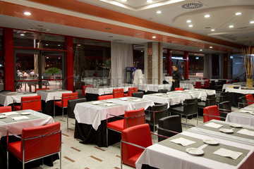 Barcelona  Spanien  Speisesaal eines Flughafenhotels der Gruppe Alexandre Hotels