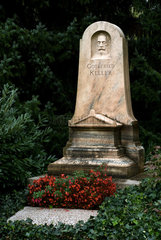 Zuerich  Schweiz  das Grab des Schriftstellers Gottfried Keller