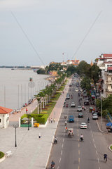 Phnom Penh  Kambodscha  Blick auf den Sisowath Quai