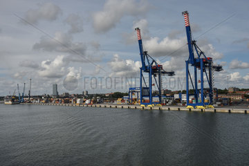 Memel  Litauen  Blick auf den Hafen