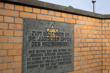 Oranienburg  Deutschland  Gedenkstein mit Judenstern