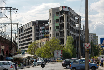 Breslau  Polen  Bauruine eines Wohnblocks