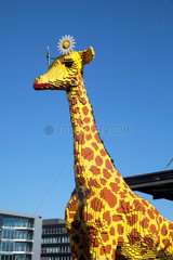 Duisburg  Deutschland  die Lego Giraffe vor dem Legoland Discovery Centre