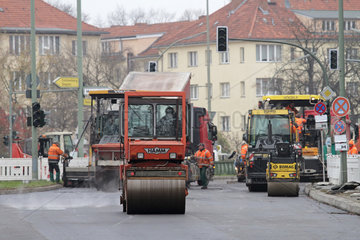 Berlin  Deutschland  Strassenbauarbeiten