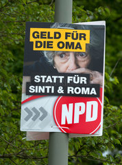 Cottbus  Deutschland  Wahlplakat der NPD