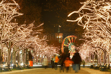 Berlin  Deutschland  Unter den Linden weihnachtlich geschmueckt