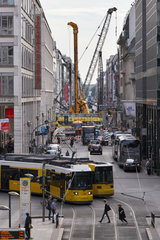 Berlin  Deutschland  die Baustelle fuer die U-Bahnstation auf der Friedrichstrasse