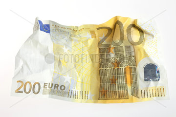 Berlin  Deutschland  zerknitterter 200-Euroschein